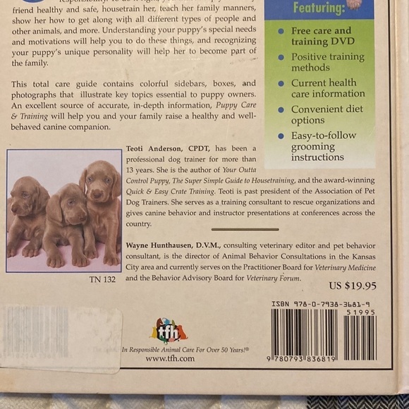 PUPPY Care & Training by Teoti Anderson hardcover reading book with CD - Picture 5 of 9